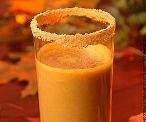 Malibu rum is a popular choice for the Pumpkin Pie, but any coconut rum can be used.
