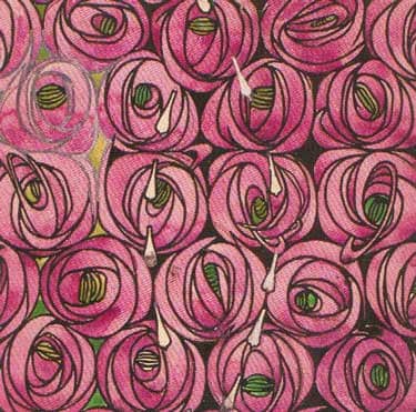 Mackintosh Roses - these became a sort of logo for Mackintosh and were used in furniture design, murals, illustrations and on printed materials as well.