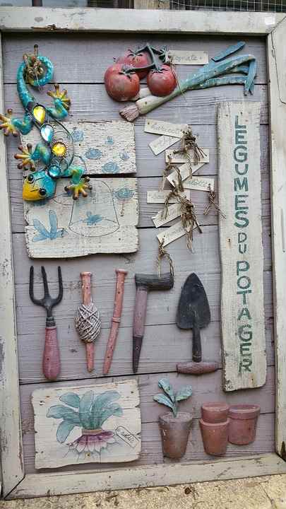Found art makes great shabby chic vintage art. You can put together some interesting items like this to create a one of a kind piece.