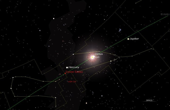 The Jun 6, 2012 Venus Inferior Conjunction with a visible crossing of the sun by Venus; a rare event. However, this is not in the Heart of Sky