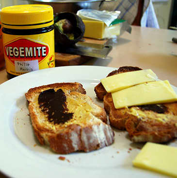 There are many ways to dress up a plain Vegemite sandwich - Vegemite and cheese slices is a very popular way to enjoy a Vegemite sandwich, plus it adds a good source of dairy & an extra cheesy flavour & texture to an otherwise plain sandwich filling.