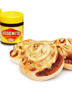 'Cheesymite' scrolls. Many Aussies make them at home but they are also sold at lots of bakeries and the ones from big bakery chain Baker's Delight are a real after-school favourite for Aussie kids.