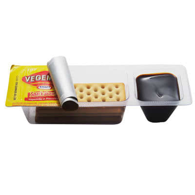 A convenient way to enjoy Vegemite and dry biscuits/crackers on-the-go. These pre-packaged Vegemite snacks are an Aussie schoolyard recess staple.