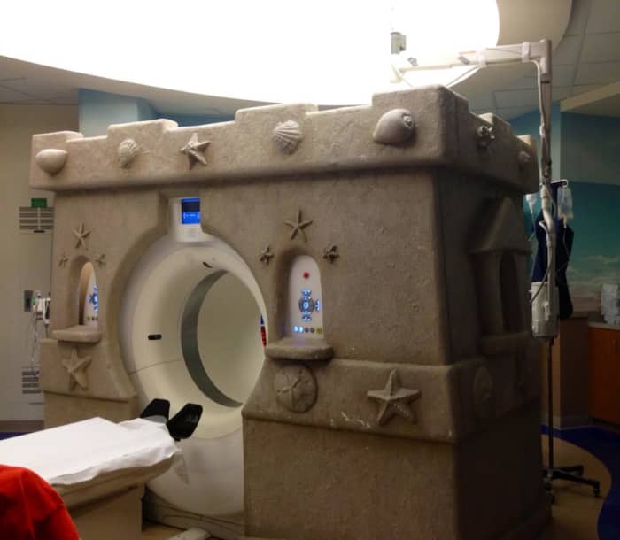 The Imaging Department at Celebration Hospital in Orlando has an "Under The Sea" theme! It's funtastic!