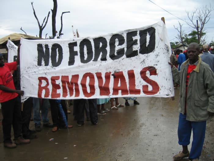 Demonstrations against Forced Removals during the present rule of an ANC-led government, which is in cahoots with DA, on this matter