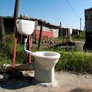 Toilet tenders stink because the people they were built for complain that they were left as seen on this picture. These are the unclosed toilets in Rammulotsi, near Viljoenskroon in the Free State, South Africa