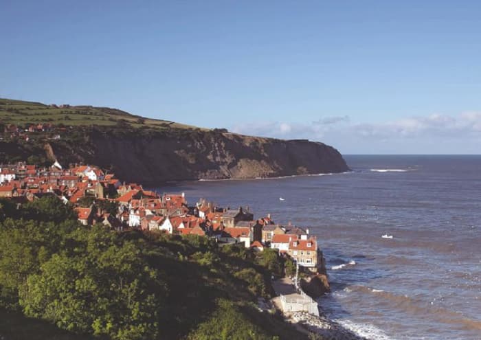 View north to Bay Town from Fylingthorpe. Bay Town was dubbed 'Bramblewick' by Yorkhire author Leo Walmsley in the inter-war years