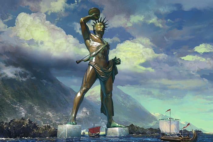 The statue was completed around 280 B.C. and stood for sixty years until it was toppled in an earthquake. It was never rebuilt.
