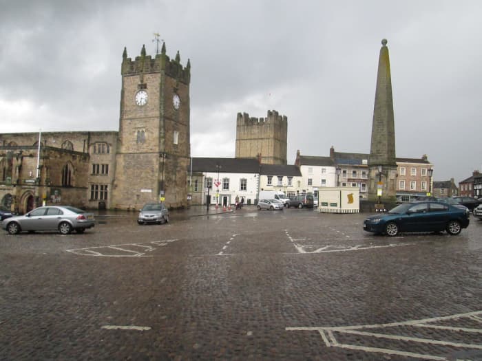 Richmond Market Place with the church that houses the Green Howards' Museum on three floors