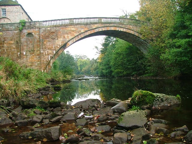 Greta Bridge near the Tees. Charles Dickens stayed at a hotel near here to research his book 'Nicholas Nickleby'. Dotheboys Hall was based on a local workhouse