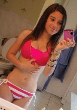 original photo of Angie Varona, aged 14, in a bikini - I have touched the photo up a bit to prevent embarrassment to her.