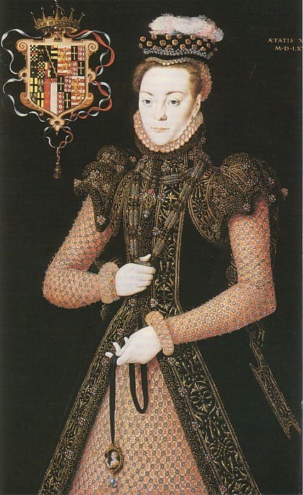 This kirtle or undergown is covered in jewels. the sleeves are stunning to the actual gown and her jewels are fantasical.