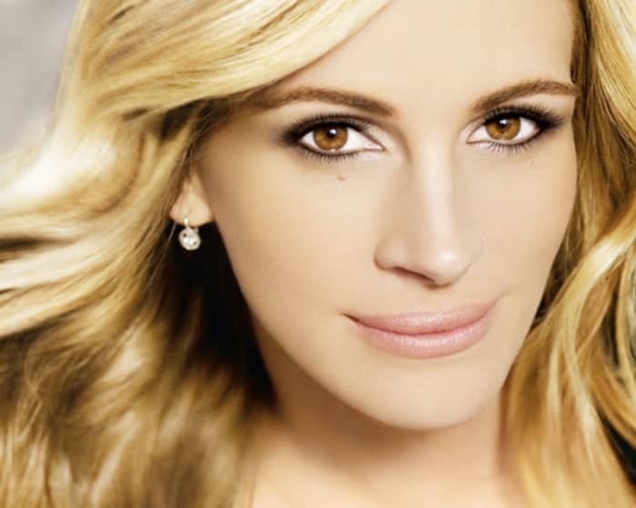 This photo of Julia Roberts for a Lancome ad shows how light brown eyes can complement lighter-colored hair.