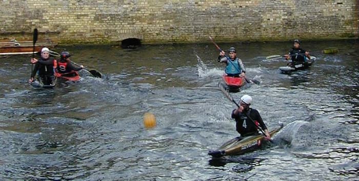 Canoe Polo practice on the River Cam