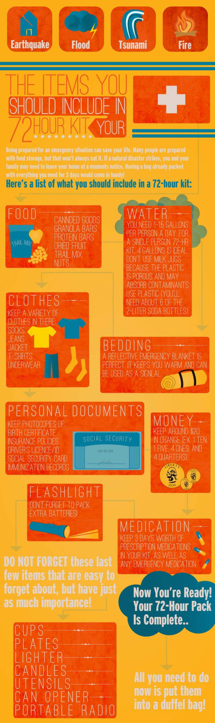 Check out the things you may need in case of an emergency.