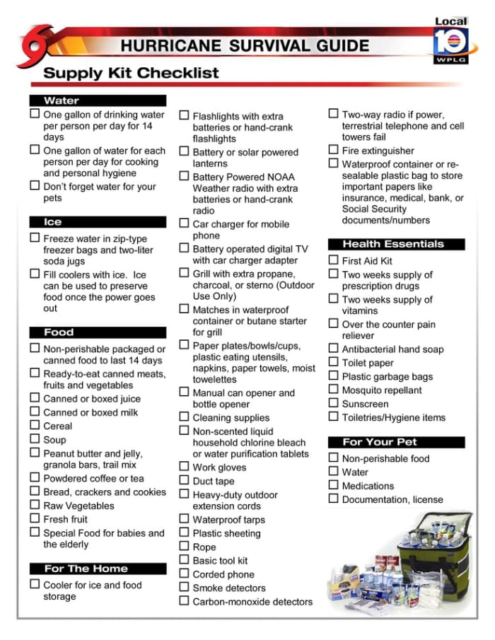 Here is a great Hurricane Survival Check List that you can print off and use each year during Hurricane Season.