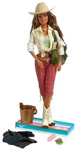 Western Style Horse Back Riding Barbie Doll with Cow Boy Hat and Cow Boy Boots