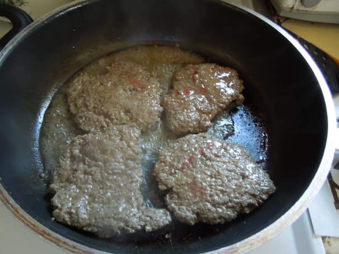 Notice steaks are smaller here but you can still see red juices coming from steaks.