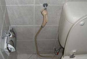 After a bowel movement, use the toilet hose or bum gun to shoot a pressurized stream of water up your anus for cleaning.
