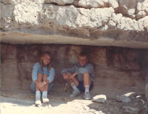 Jason and Sarah in cliff Dwelling at Mesa Verde National Park, 1987