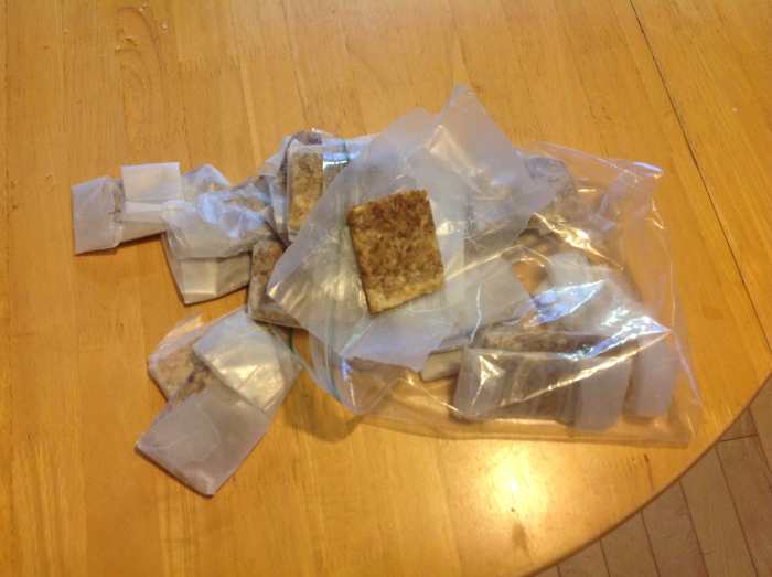 Homage Larabars ready for the freezer and ready for the trail or wherever you need quick energy.