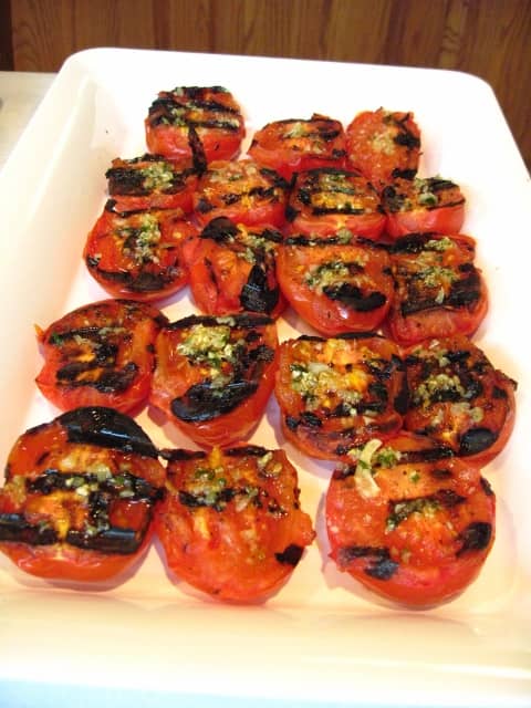 Serve the grilled tomatoes hot, warm, or room temperature - They are good at any temperature.