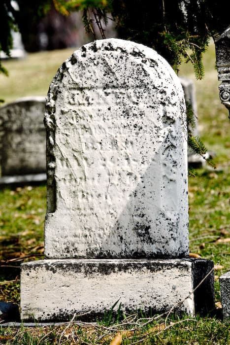 Before too long, this headstone will be completely unreadable. A cemetery survey will help future generations know what was inscribed on the stone.