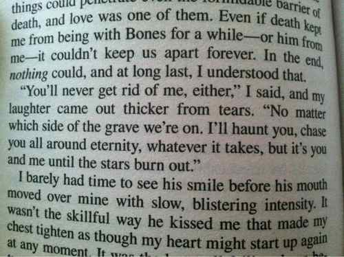 "No matter which side of the grave we're on. I'll hunt you, chase you all around eternity, whatever it takes, but it's you and me until the stars burn out." -Cat Crawfield