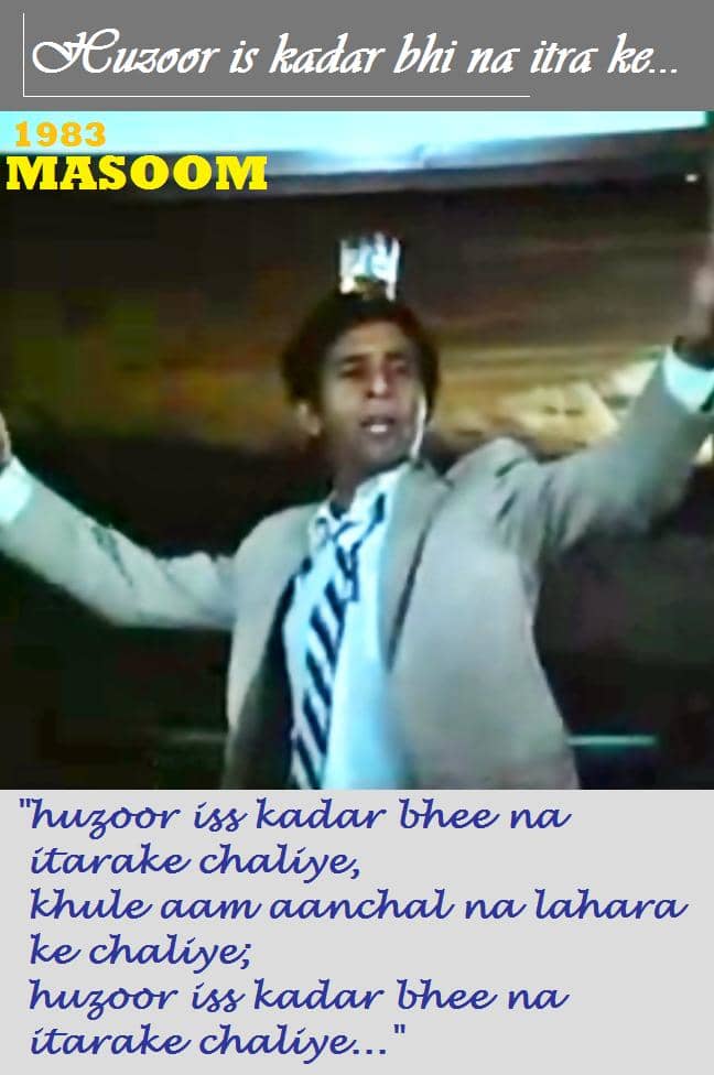 Naseeruddin Shah in Massom - A melodious depiction of upper middle class families trying to shun off their worries in company of friends