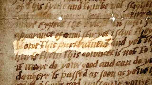 Extract of the letter to Lord Monteagle warning of the plot to kill King James ! (James VI of Scotland)