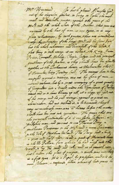 Robert Cecil letter advises the king on the course of action to take, and authority requested to enact measures against repercussion or repeated attempts on his life