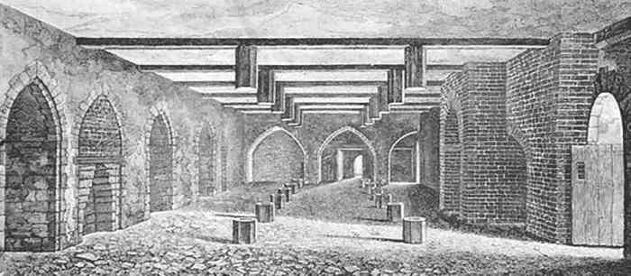 The undercroft of the Palace of Westminster had direct access from the river, across which the plotters' gunpowder was rowed under Fawkes' leadership
