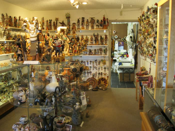 Kachina House has the largest selection of kachinas in Sedona by notable Native American artists. Staff can supply a wealth of knowledge about type of kachinas and the carvers who make them.