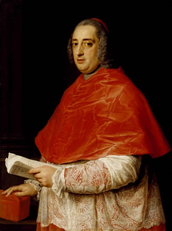 Portrait of Cardinal Prospero Colonna di Sciarra (1708 - 1765) by Italian painter Pompeo Girolamo Batoni (1708-1787).