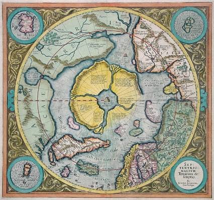 This map shows Agartha in the center with four rivers leading outwards, perhaps the true source of the Garden of Eden.