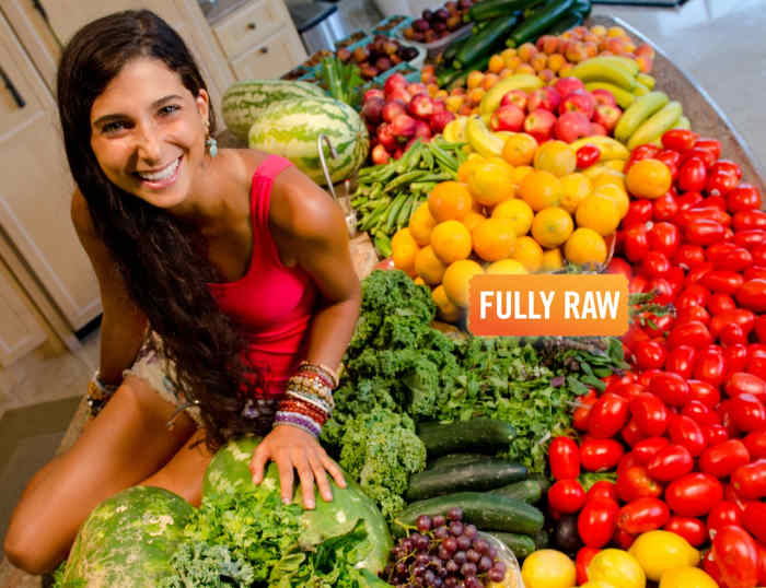 This is a picture of raw foodist Kristina Carrillo-Bucaram on her blog. She has been on a fully raw food diet for 8 years. It is a raw vegan diet.