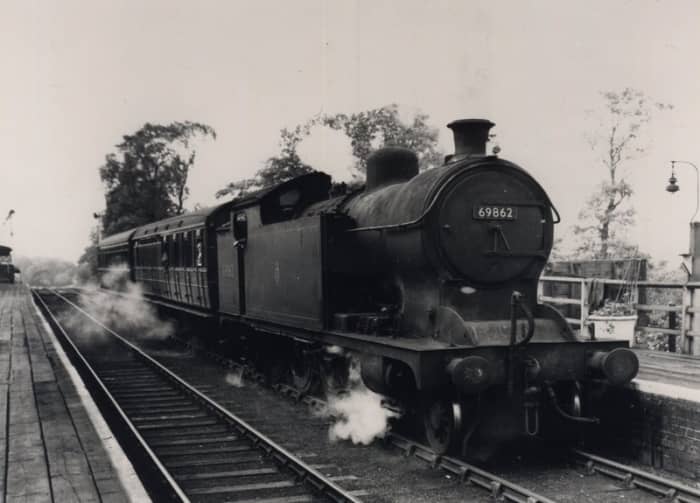 Class A8 69862 descends the bank from Nunthorpe into Ormesby Station, now considerably remodelled and renamed Marton due to the proximity of James Cook's birthplace nearby in Stewart's Park