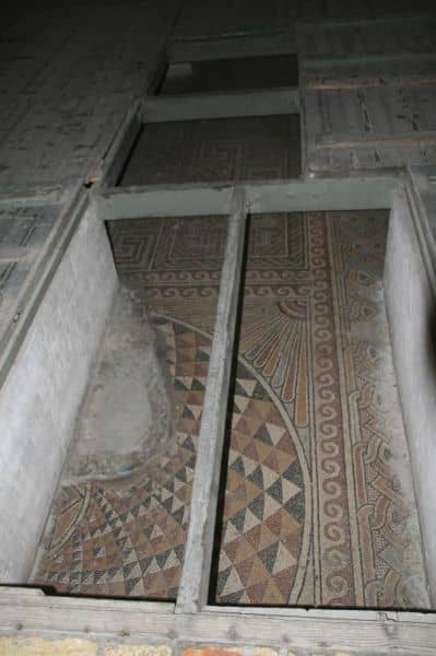 Original Mosaic Floor in Church of the Nativity in Bethlehem, Israel, circa 339 CE