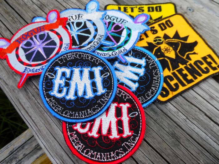 Patches in bright vibrant colors are snapped up by collectors of interesting patches.
