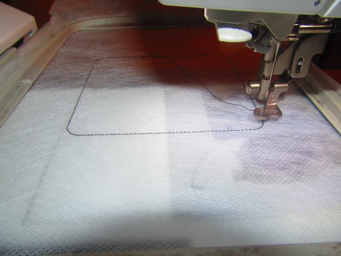 Patches normally have several steps, the first one is to show you where to place your fabric.