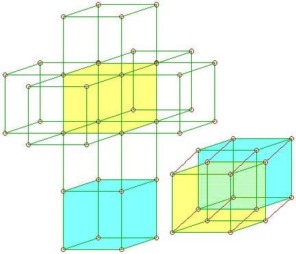 Unfolded and Folded Tesseracts: A tesseract in experimental mathematics is a building, or a portal to space-time. The structure when unfolded is made of eight cubes.