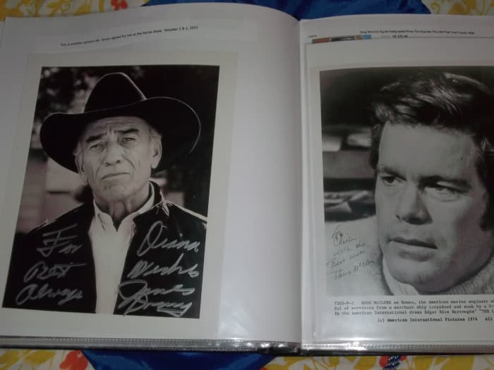 I personally witnessed the James Drury autograph and I bought the Doug McClure from an Ebay seller which explains why it is addressed to Charlie.