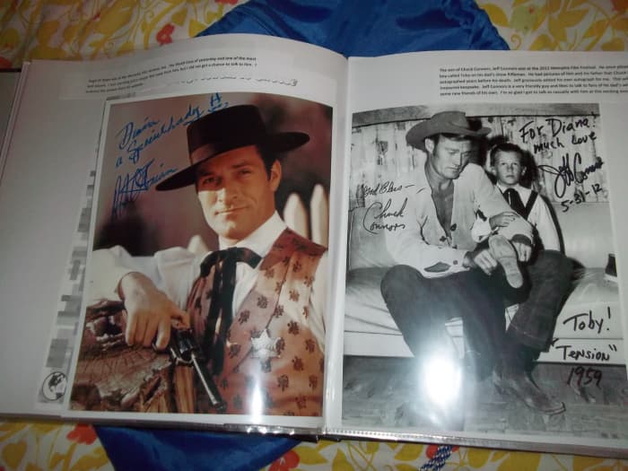 Notice the Chuck Connors signature which Jeff added his own to the picture of him and his dad. What a treasure to have a Chuck Connors original autograph given to me by his son, Jeff. Both Hugh O'Brian and Jeff Connors are now gone. RIP