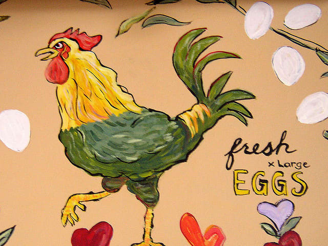 This is a great floor cloth design idea for a kitchen or breakfast nook.