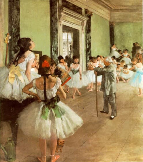 "Dance Class" painted by Edgar Degas. The dancers exemplify the tutus worn by ballerinas in the 19th century.