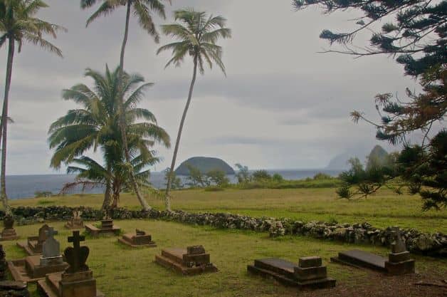 Graves of some who died at Kalaupapa. The majority were buried in unmarked graves.