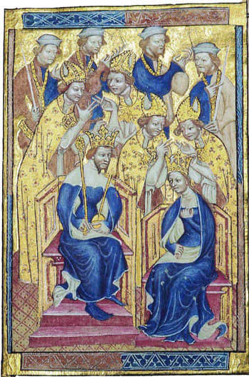 The Liber Regalis, showing Richard and Anne of Bohemia Čeština: Liber Regalis - Richard II. a Anna Lucemburská