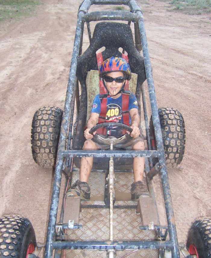 Of course, some memories will last longer than others. I built this buggy with my boy when was five. With some custom extension pedals, he had a ball.