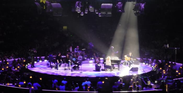 "You've Got a Friend" being performed by James Taylor and Carole King at their 2012 Troubadour Reunion Tour stop at Madison Square Garden.