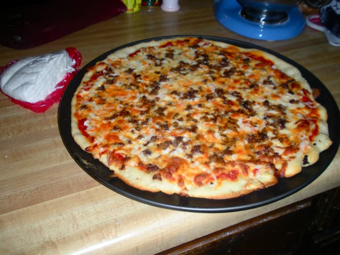This is one of my pizzas prepared with homemade mozzarella cheese. Yes, I'm an overachiever in the kitchen!